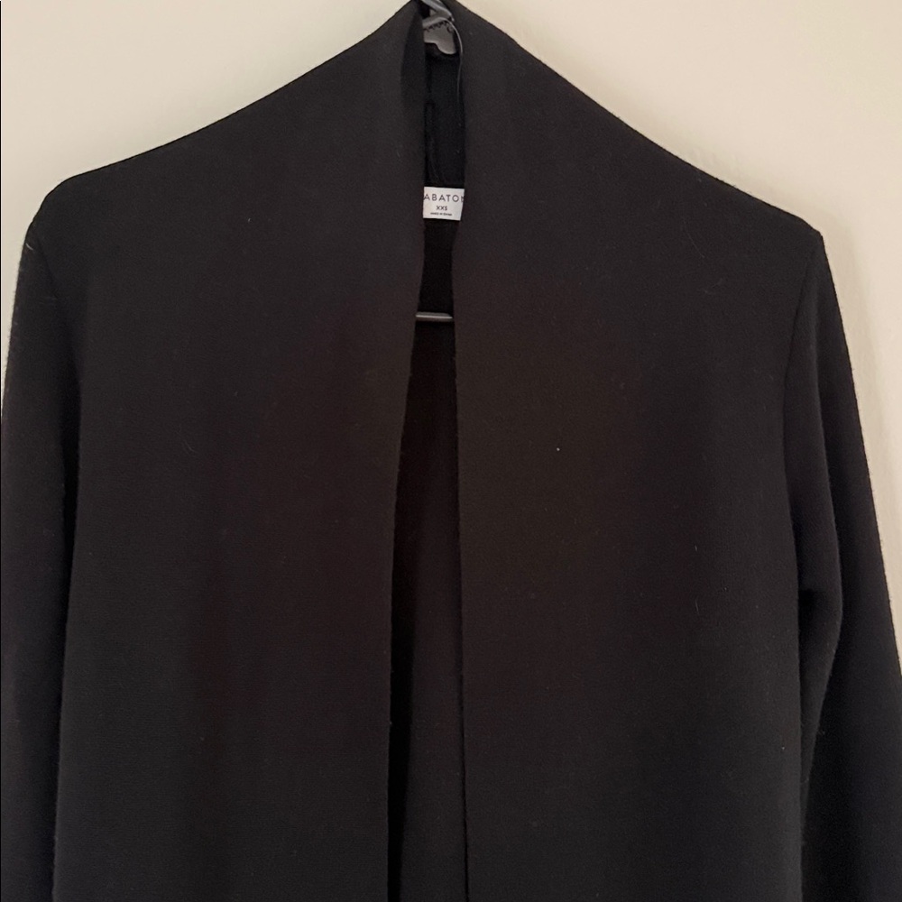 Babaton Merino Wool Classic Black Long cardigan with belt loops xxs